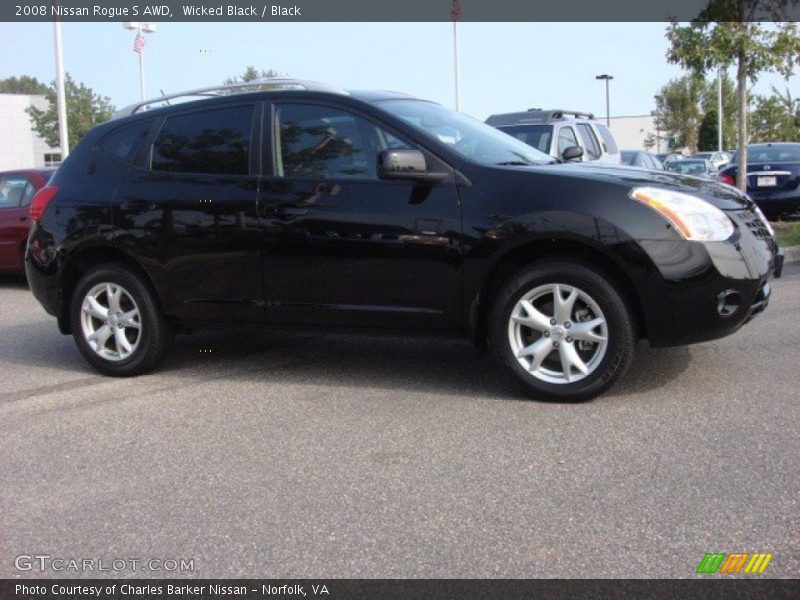 Wicked Black / Black 2008 Nissan Rogue S AWD