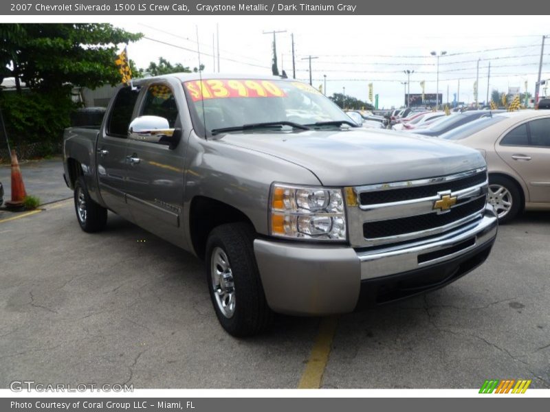 Graystone Metallic / Dark Titanium Gray 2007 Chevrolet Silverado 1500 LS Crew Cab