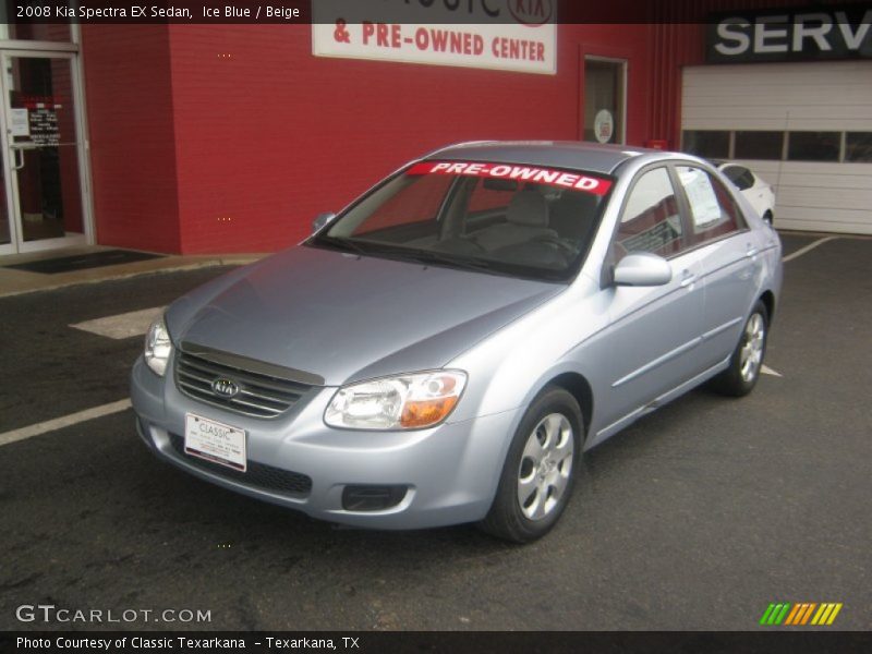 Ice Blue / Beige 2008 Kia Spectra EX Sedan