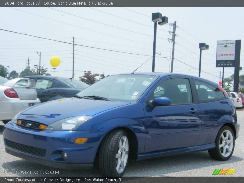 Sonic Blue Metallic / Black/Blue 2004 Ford Focus SVT Coupe