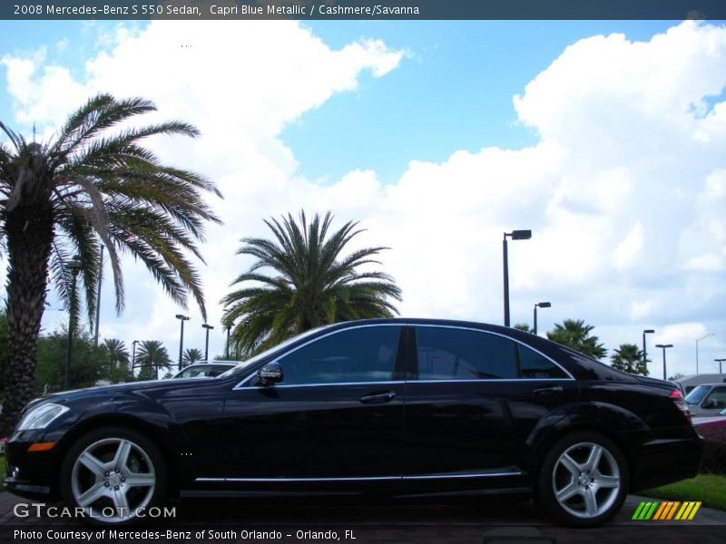 Capri Blue Metallic / Cashmere/Savanna 2008 Mercedes-Benz S 550 Sedan