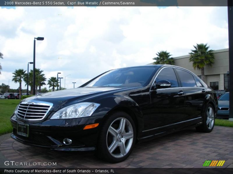 Capri Blue Metallic / Cashmere/Savanna 2008 Mercedes-Benz S 550 Sedan