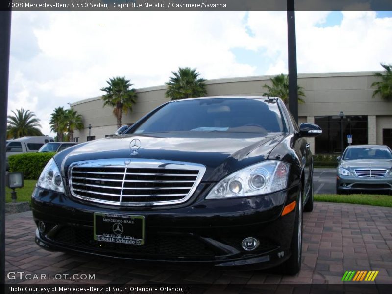 Capri Blue Metallic / Cashmere/Savanna 2008 Mercedes-Benz S 550 Sedan