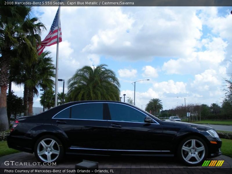 Capri Blue Metallic / Cashmere/Savanna 2008 Mercedes-Benz S 550 Sedan