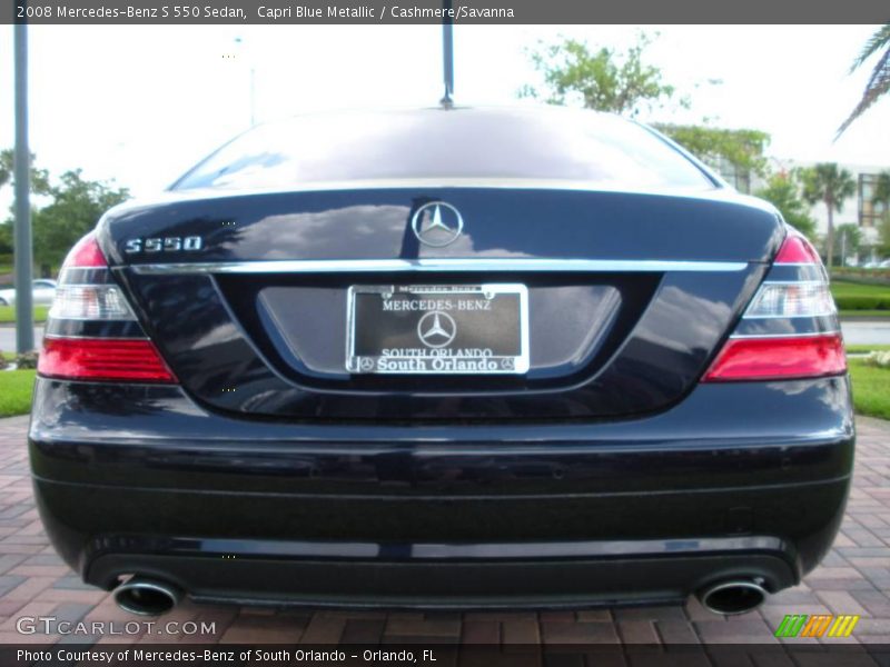 Capri Blue Metallic / Cashmere/Savanna 2008 Mercedes-Benz S 550 Sedan