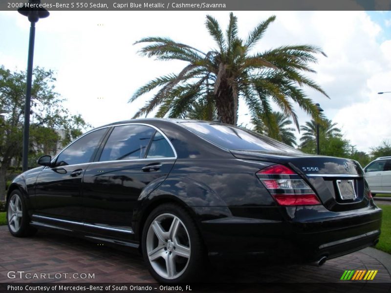 Capri Blue Metallic / Cashmere/Savanna 2008 Mercedes-Benz S 550 Sedan