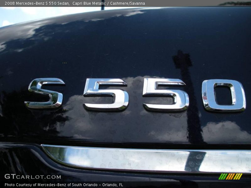Capri Blue Metallic / Cashmere/Savanna 2008 Mercedes-Benz S 550 Sedan