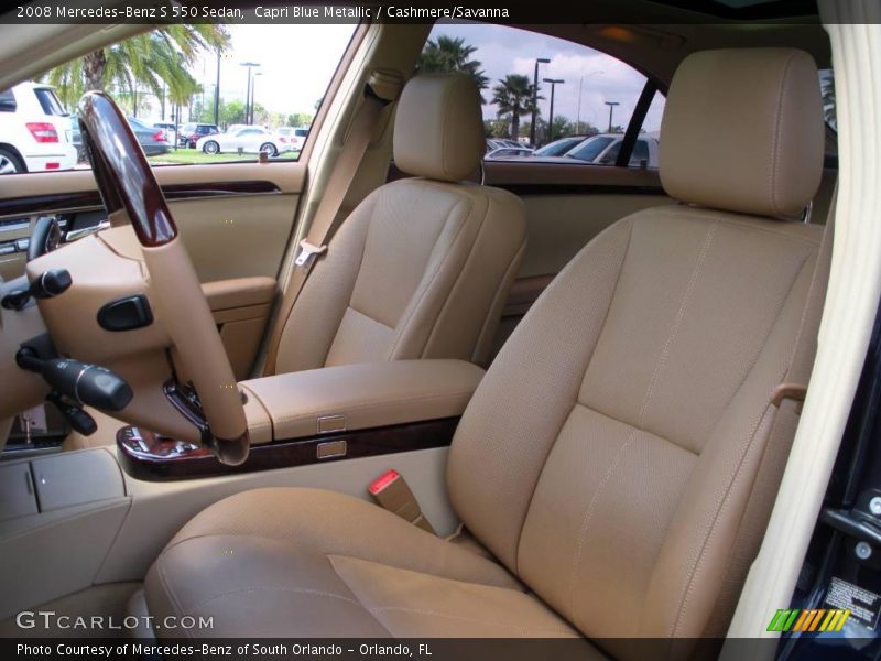 Capri Blue Metallic / Cashmere/Savanna 2008 Mercedes-Benz S 550 Sedan