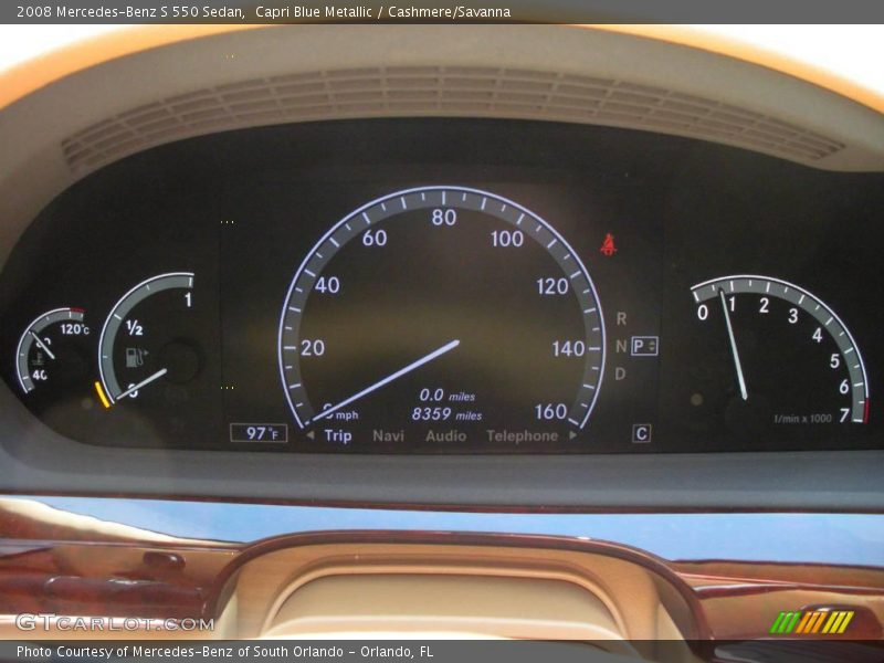 Capri Blue Metallic / Cashmere/Savanna 2008 Mercedes-Benz S 550 Sedan