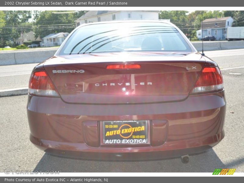 Dark Garnet Red Pearl / Sandstone 2002 Chrysler Sebring LX Sedan