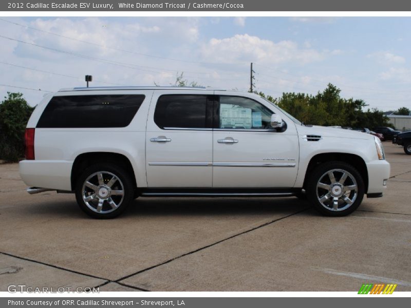 White Diamond Tricoat / Cashmere/Cocoa 2012 Cadillac Escalade ESV Luxury