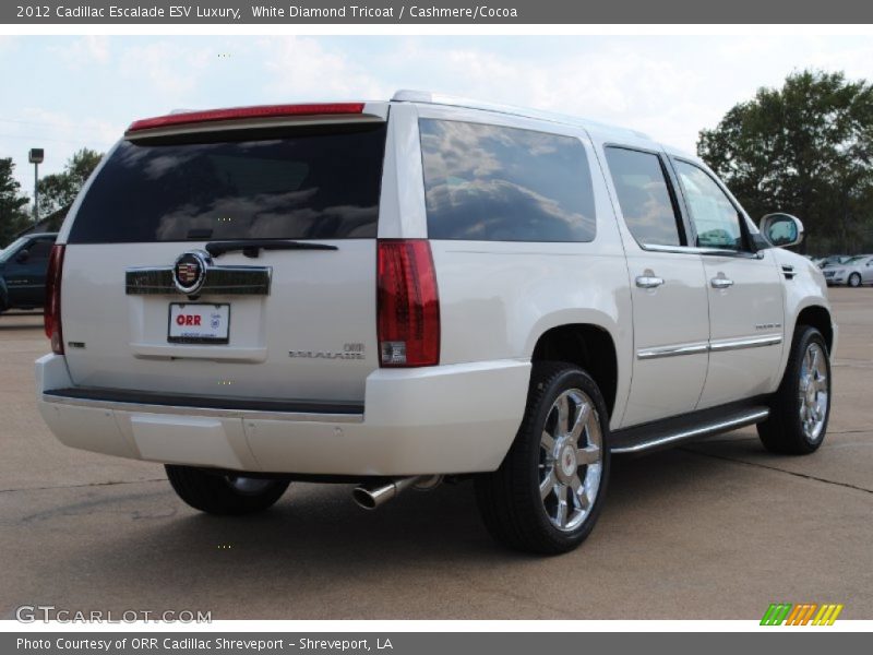 White Diamond Tricoat / Cashmere/Cocoa 2012 Cadillac Escalade ESV Luxury