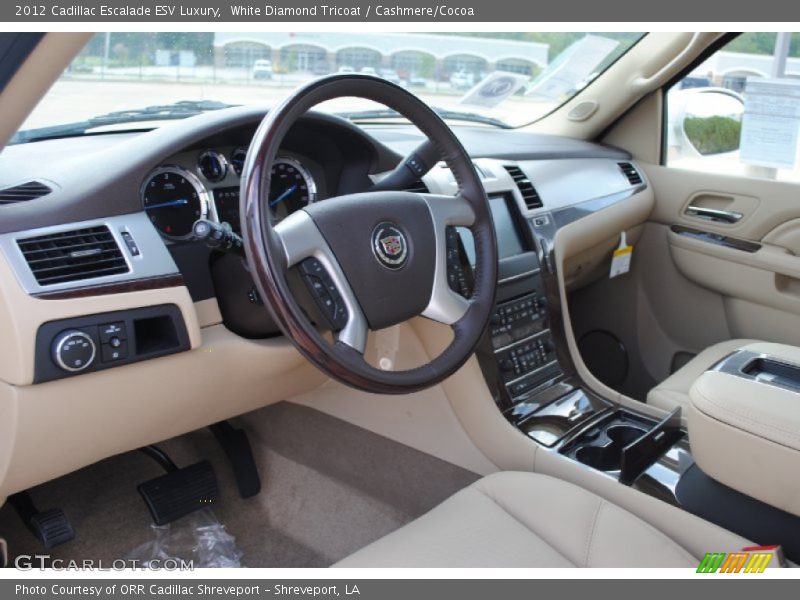 White Diamond Tricoat / Cashmere/Cocoa 2012 Cadillac Escalade ESV Luxury