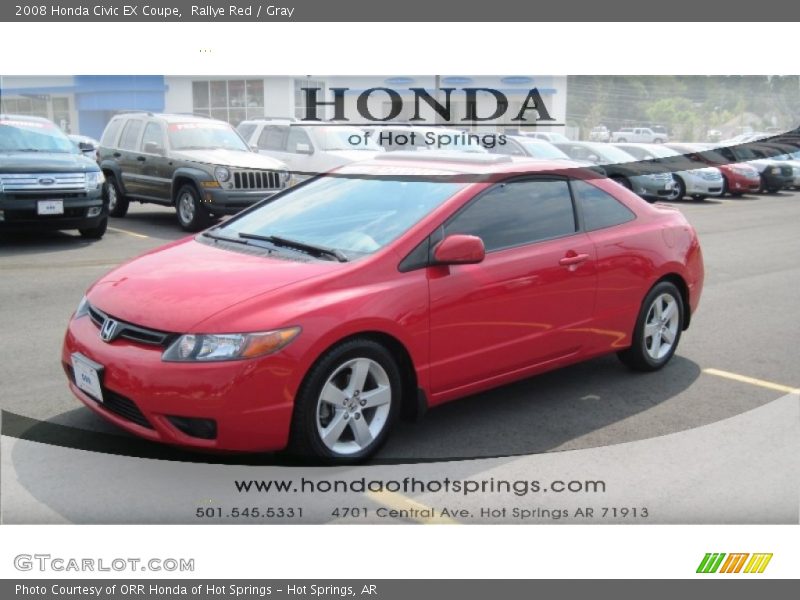 Rallye Red / Gray 2008 Honda Civic EX Coupe