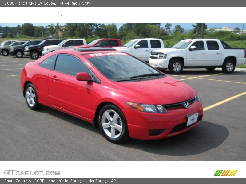 Rallye Red / Gray 2008 Honda Civic EX Coupe