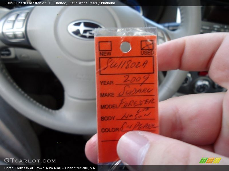 Satin White Pearl / Platinum 2009 Subaru Forester 2.5 XT Limited