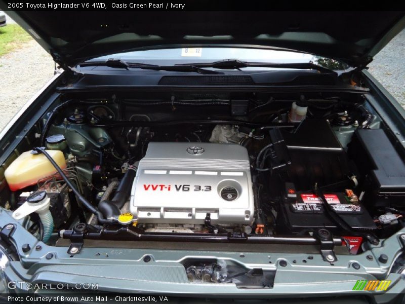 Oasis Green Pearl / Ivory 2005 Toyota Highlander V6 4WD