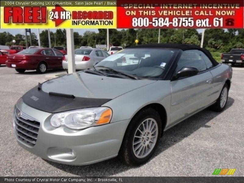 Satin Jade Pearl / Black 2004 Chrysler Sebring LXi Convertible