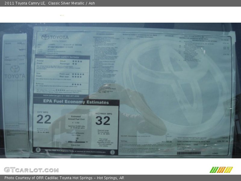 Classic Silver Metallic / Ash 2011 Toyota Camry LE