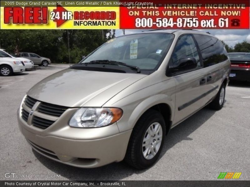 Linen Gold Metallic / Dark Khaki/Light Graystone 2005 Dodge Grand Caravan SE