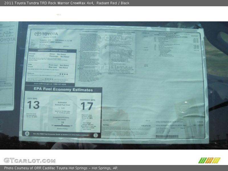 Radiant Red / Black 2011 Toyota Tundra TRD Rock Warrior CrewMax 4x4