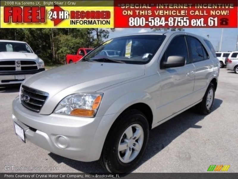 Bright Silver / Gray 2008 Kia Sorento LX