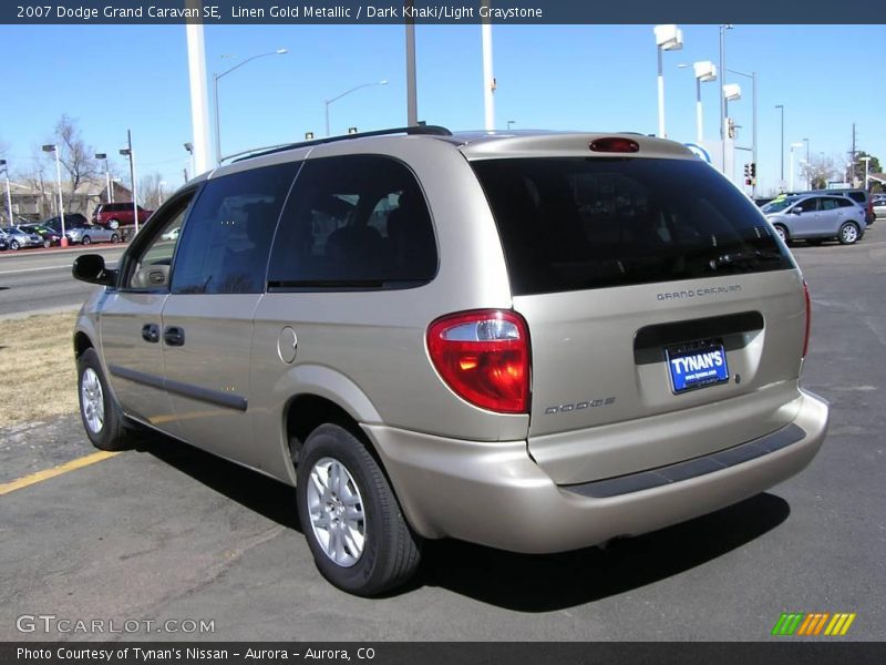 Linen Gold Metallic / Dark Khaki/Light Graystone 2007 Dodge Grand Caravan SE
