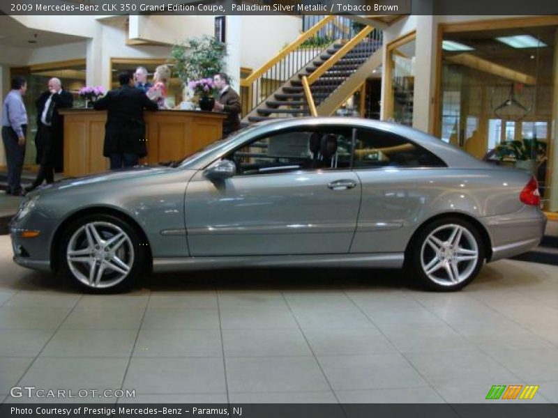 Palladium Silver Metallic / Tobacco Brown 2009 Mercedes-Benz CLK 350 Grand Edition Coupe