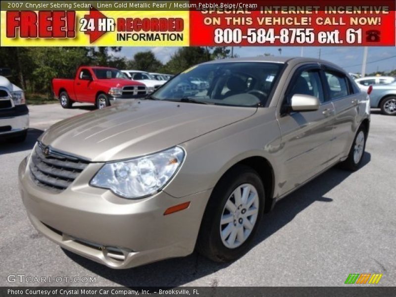 Linen Gold Metallic Pearl / Medium Pebble Beige/Cream 2007 Chrysler Sebring Sedan