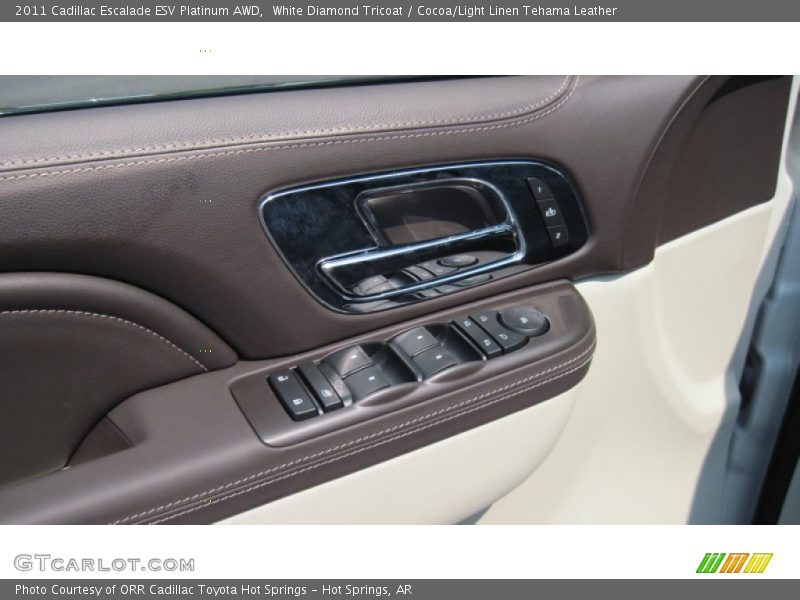 White Diamond Tricoat / Cocoa/Light Linen Tehama Leather 2011 Cadillac Escalade ESV Platinum AWD
