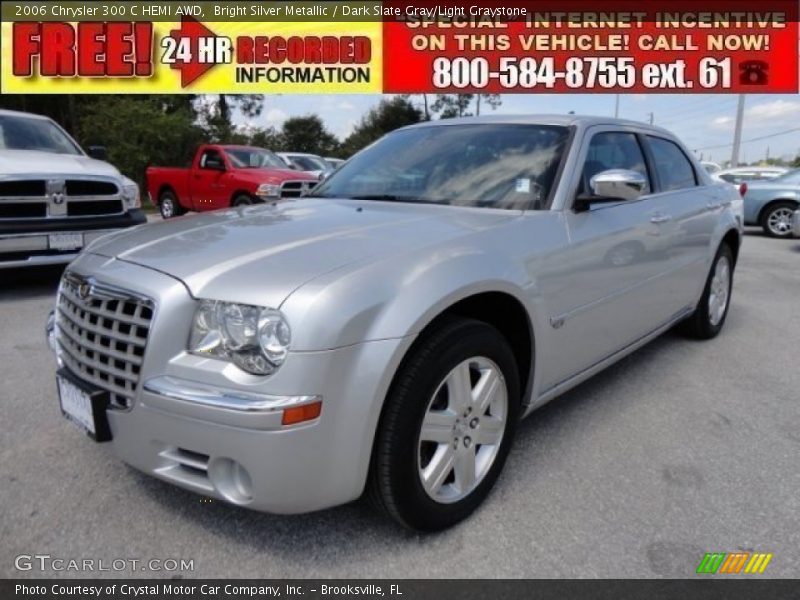 Bright Silver Metallic / Dark Slate Gray/Light Graystone 2006 Chrysler 300 C HEMI AWD