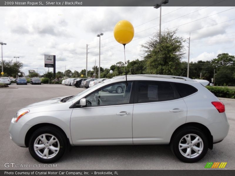 Silver Ice / Black/Red 2009 Nissan Rogue SL