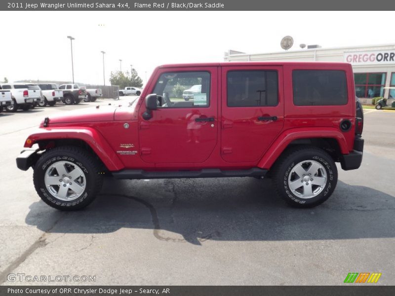 Flame Red / Black/Dark Saddle 2011 Jeep Wrangler Unlimited Sahara 4x4