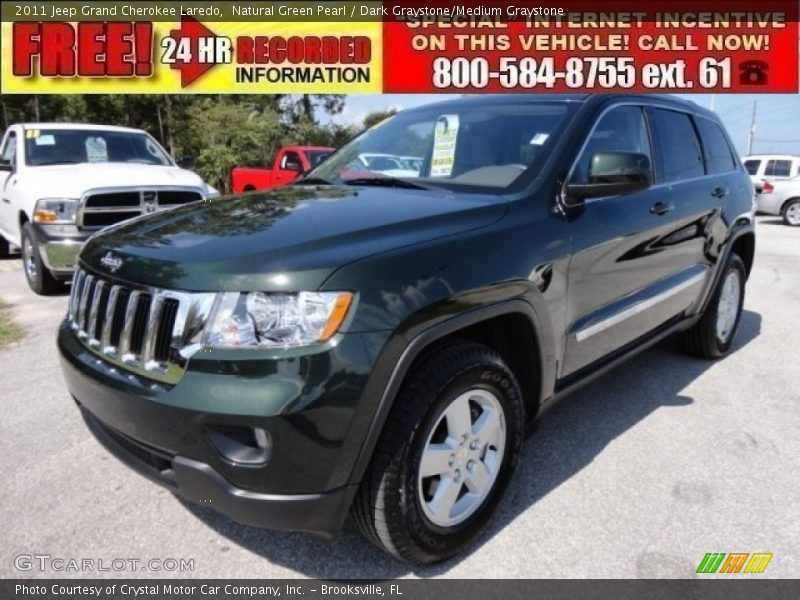 Natural Green Pearl / Dark Graystone/Medium Graystone 2011 Jeep Grand Cherokee Laredo