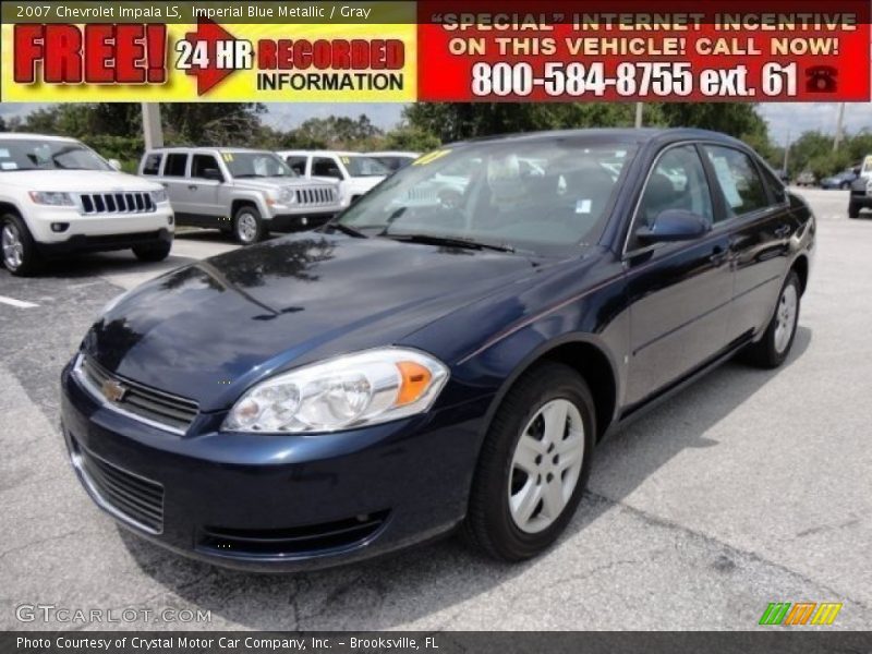 Imperial Blue Metallic / Gray 2007 Chevrolet Impala LS