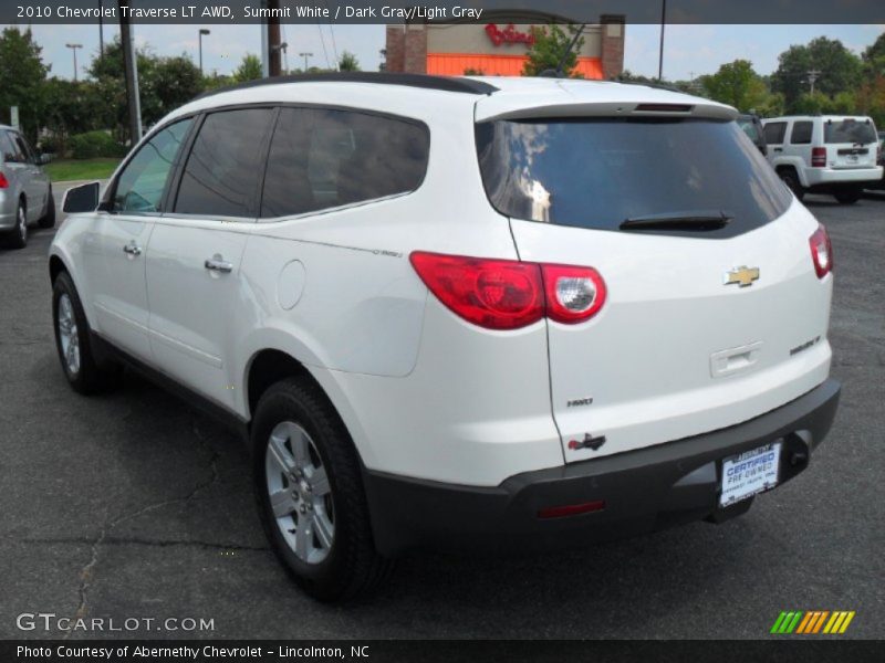 Summit White / Dark Gray/Light Gray 2010 Chevrolet Traverse LT AWD