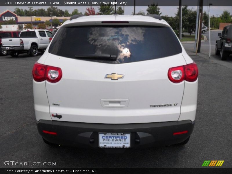 Summit White / Dark Gray/Light Gray 2010 Chevrolet Traverse LT AWD