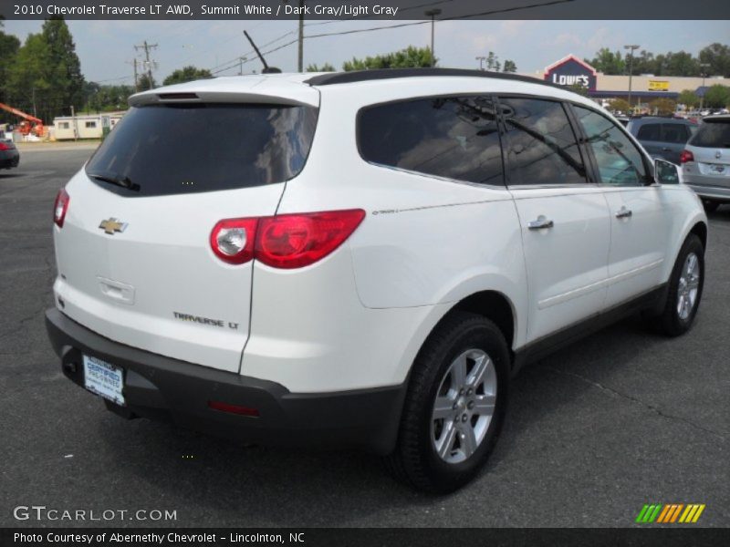 Summit White / Dark Gray/Light Gray 2010 Chevrolet Traverse LT AWD