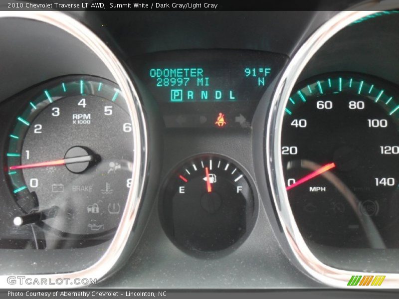 Summit White / Dark Gray/Light Gray 2010 Chevrolet Traverse LT AWD
