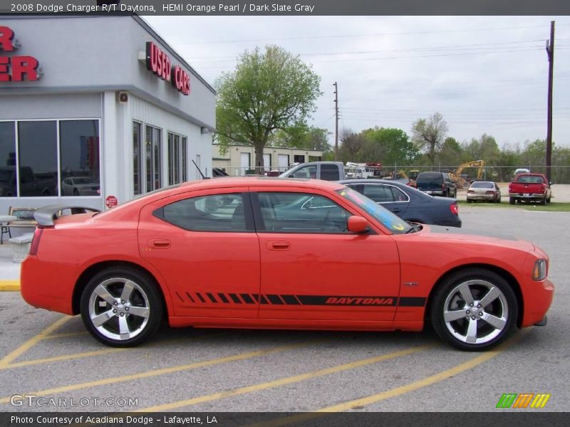 HEMI Orange Pearl / Dark Slate Gray 2008 Dodge Charger R/T Daytona