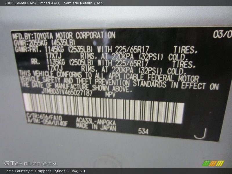 Everglade Metallic / Ash 2006 Toyota RAV4 Limited 4WD