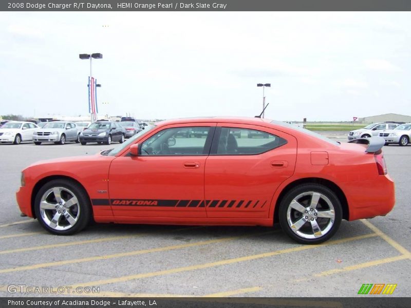HEMI Orange Pearl / Dark Slate Gray 2008 Dodge Charger R/T Daytona