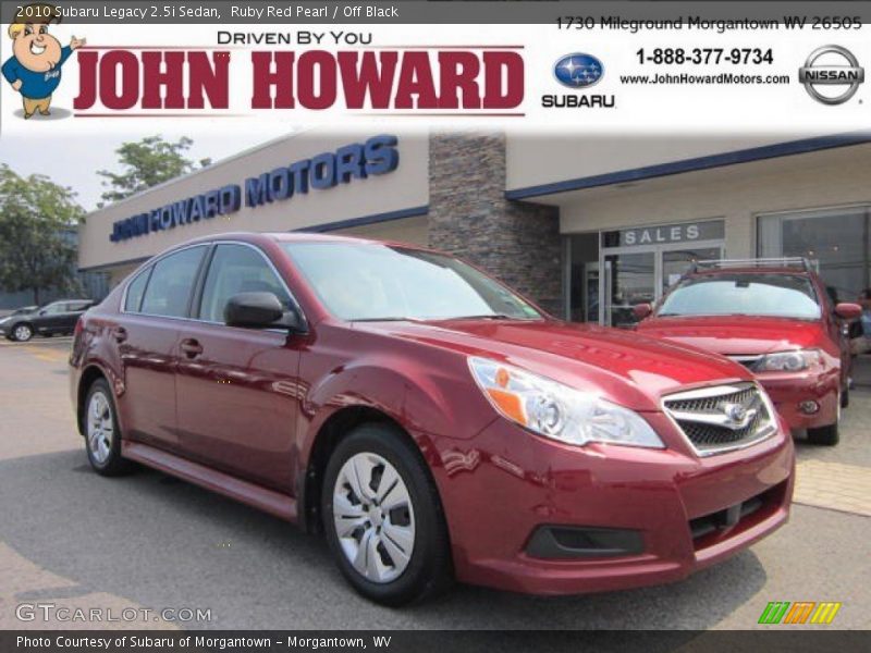 Ruby Red Pearl / Off Black 2010 Subaru Legacy 2.5i Sedan