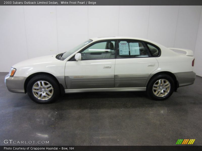 White Frost Pearl / Beige 2003 Subaru Outback Limited Sedan