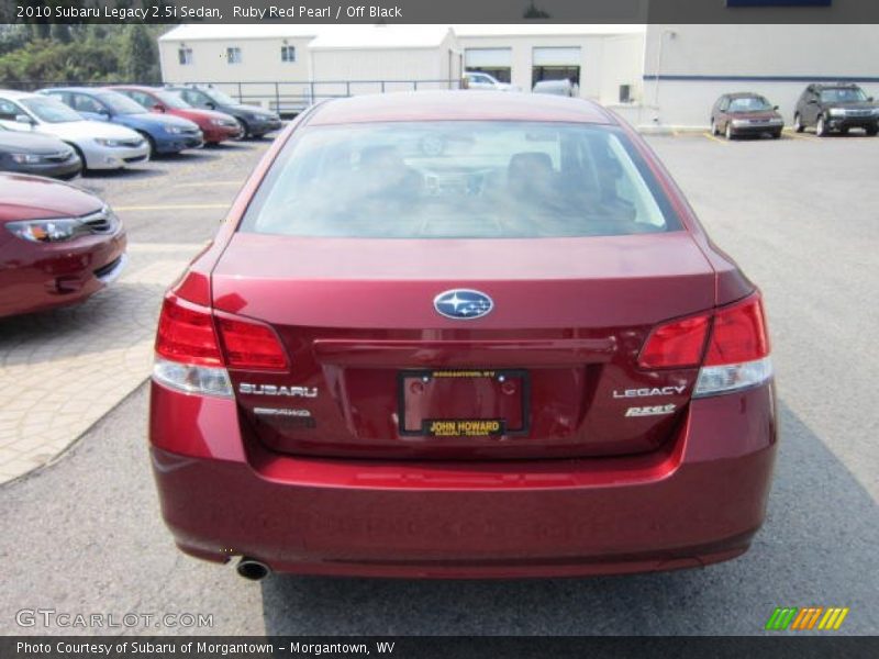 Ruby Red Pearl / Off Black 2010 Subaru Legacy 2.5i Sedan
