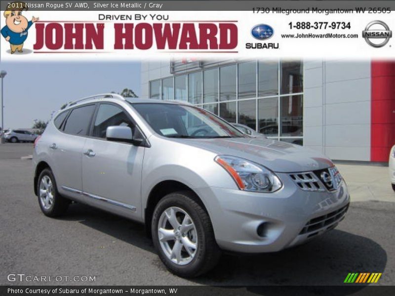 Silver Ice Metallic / Gray 2011 Nissan Rogue SV AWD