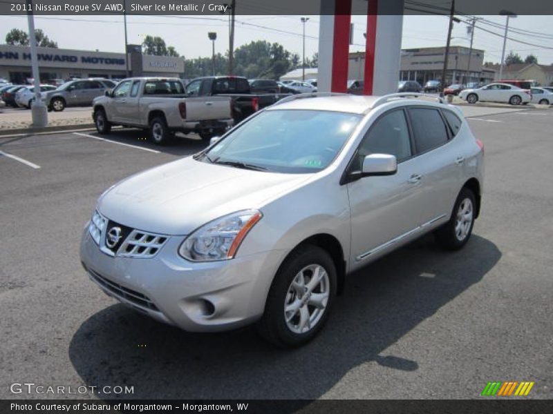 Silver Ice Metallic / Gray 2011 Nissan Rogue SV AWD