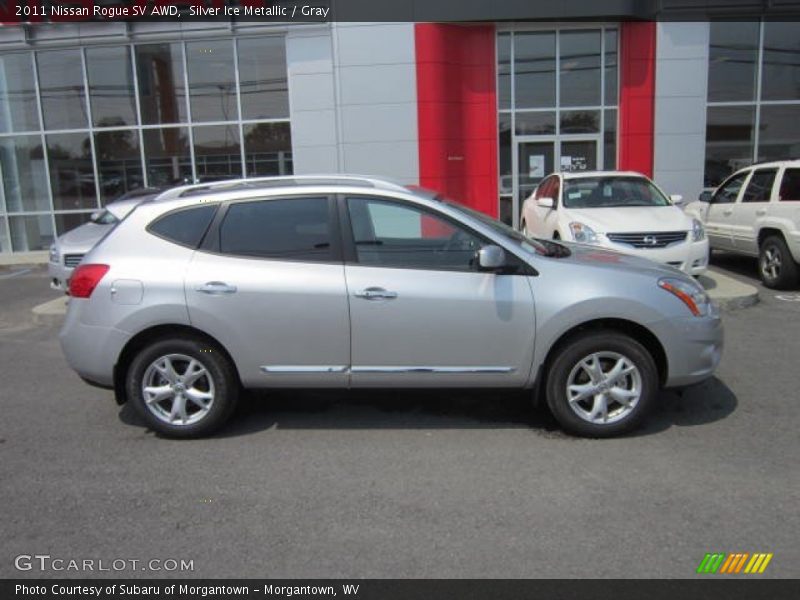Silver Ice Metallic / Gray 2011 Nissan Rogue SV AWD