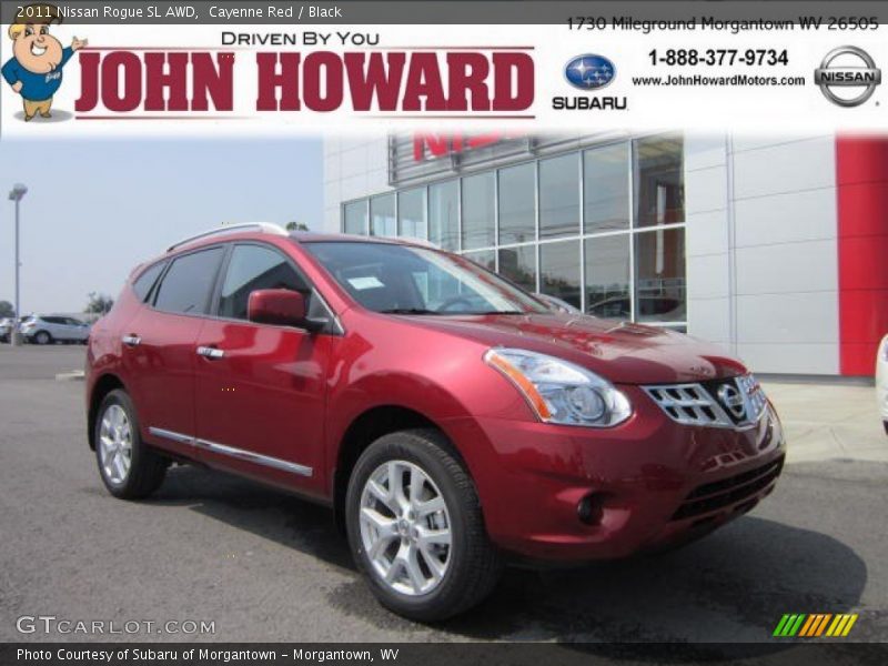 Cayenne Red / Black 2011 Nissan Rogue SL AWD