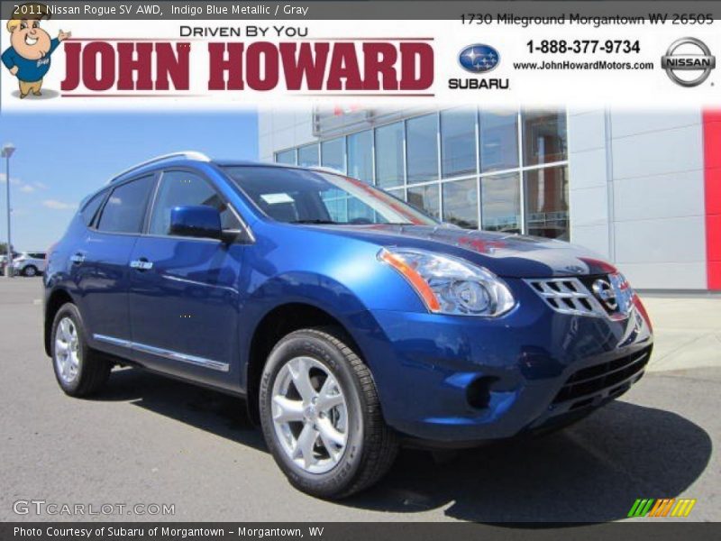 Indigo Blue Metallic / Gray 2011 Nissan Rogue SV AWD